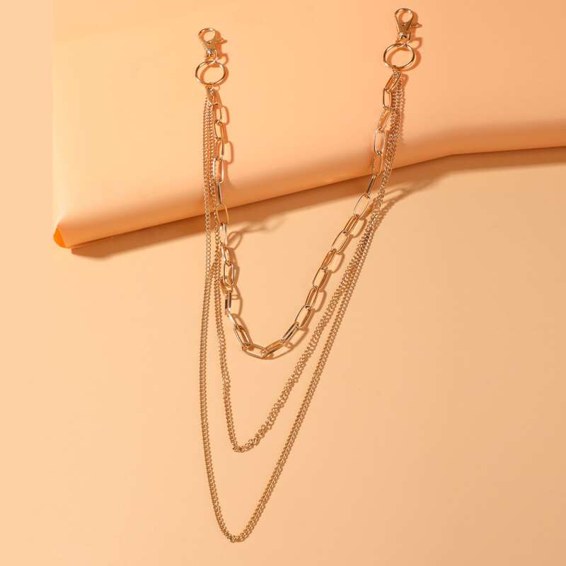 

Layered Waist Chain Belt, Gold