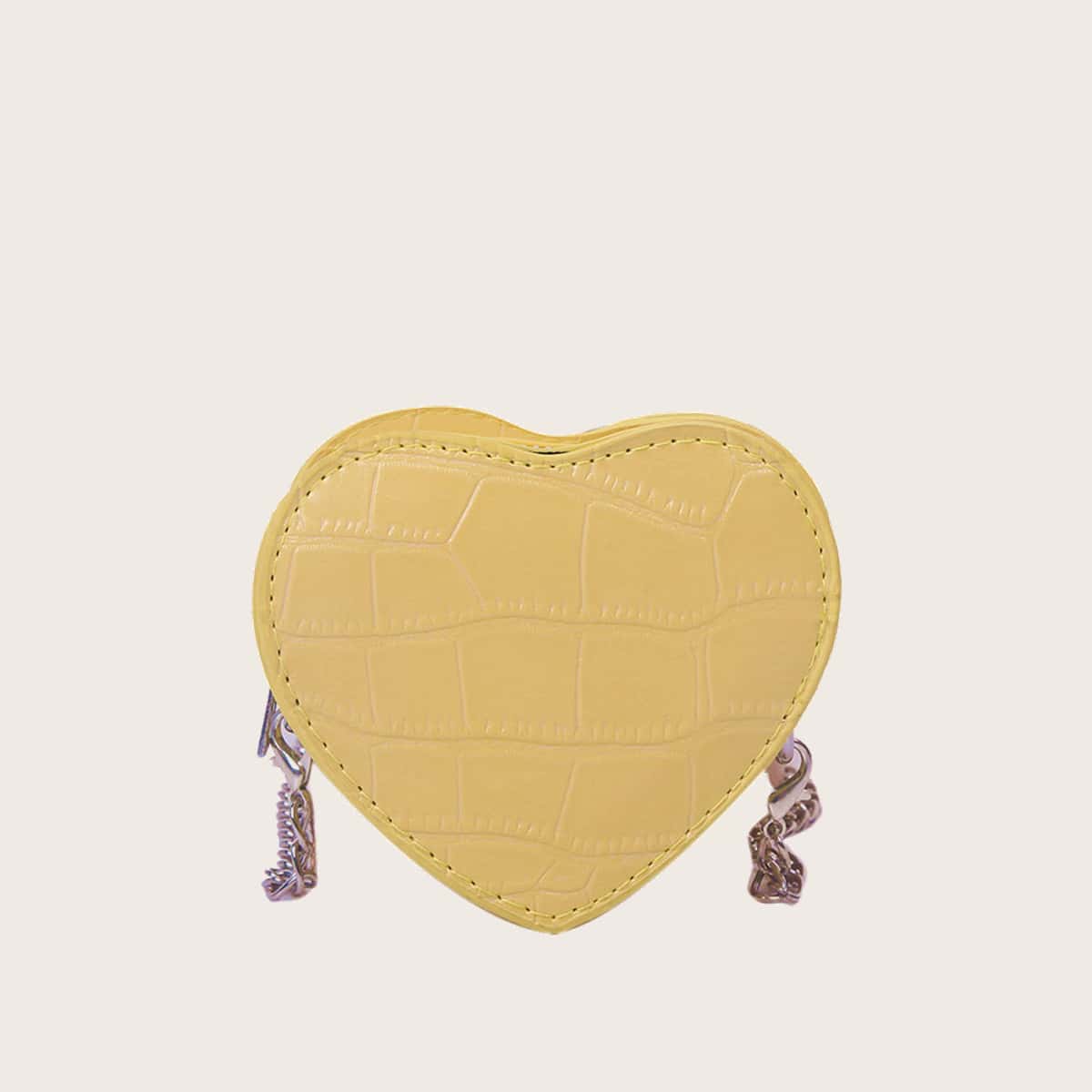 

Croc Embossed Heart Crossbody Bag, Yellow