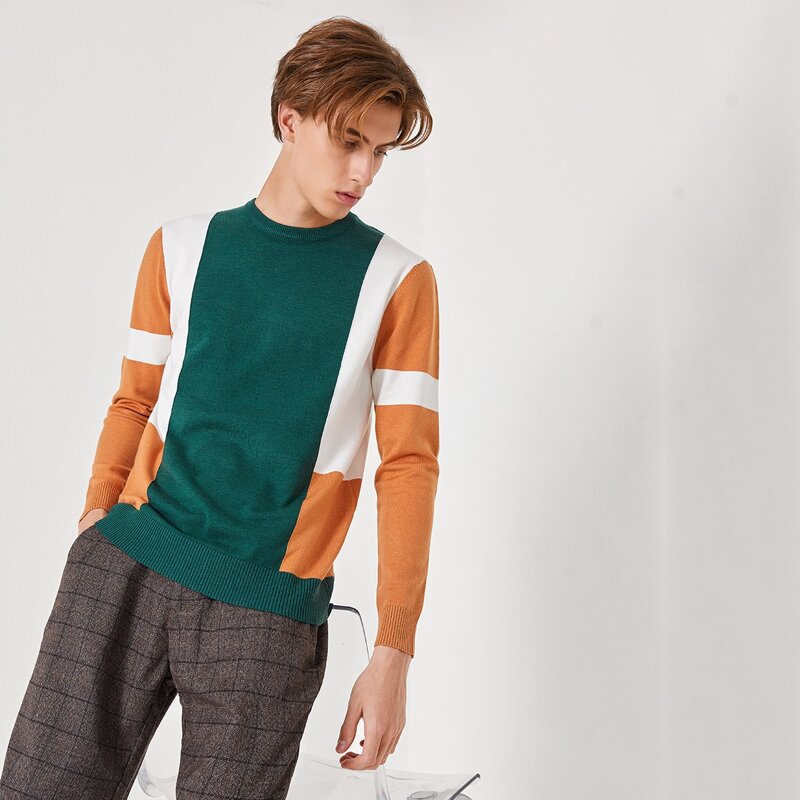 

Guys Cut And Sew Sweater, Multicolor