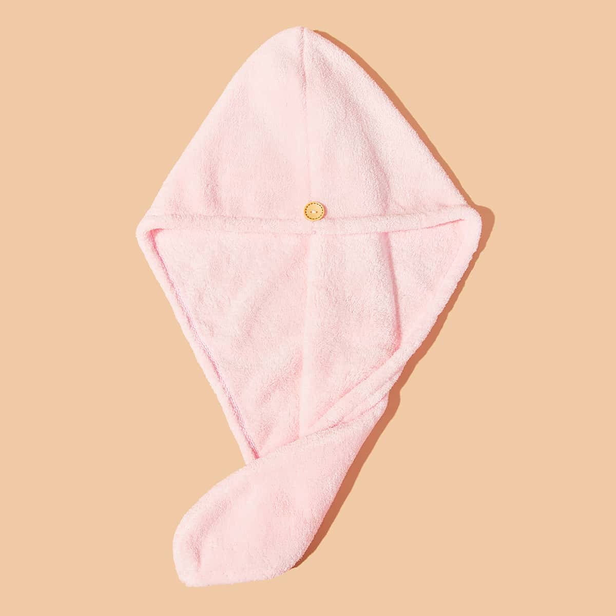 

1pc Dry Hair Towel Wrapped Bath Hat, Pink