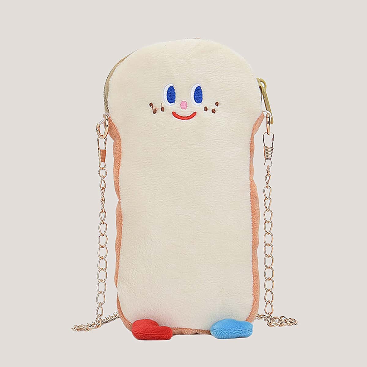 

Cartoon Chain Crossbody Bag, Beige