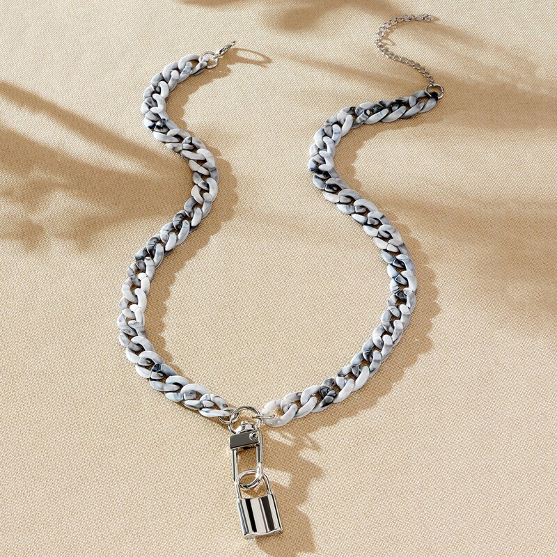 

Lock Chunky Chain Choker, Multicolor