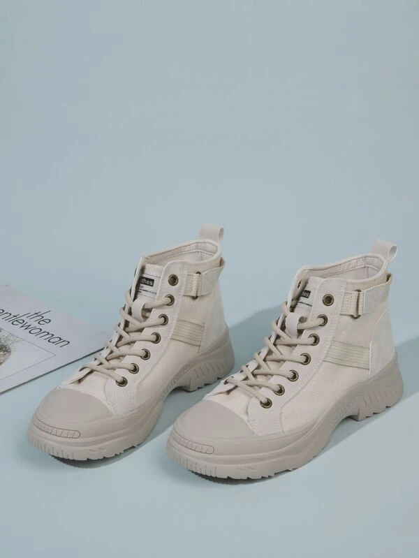Cap toe canvas combat boots Outlet