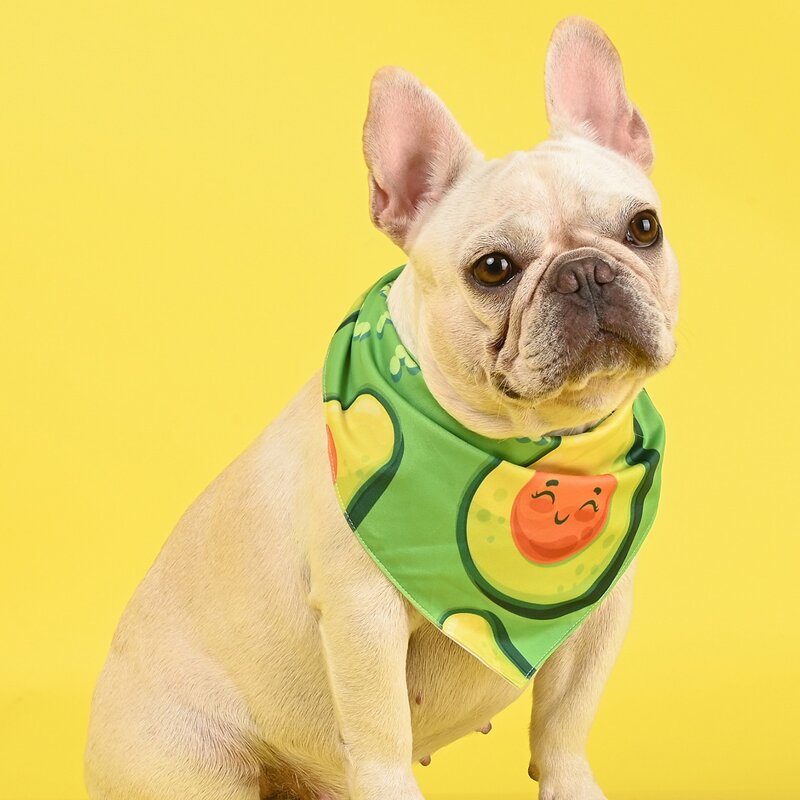 

1pc Dog Avocado Print Bandana, Green