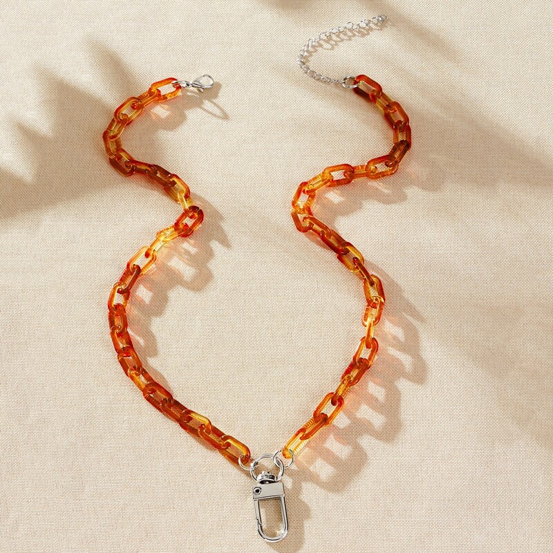

Chunky Chain Necklace, Orange