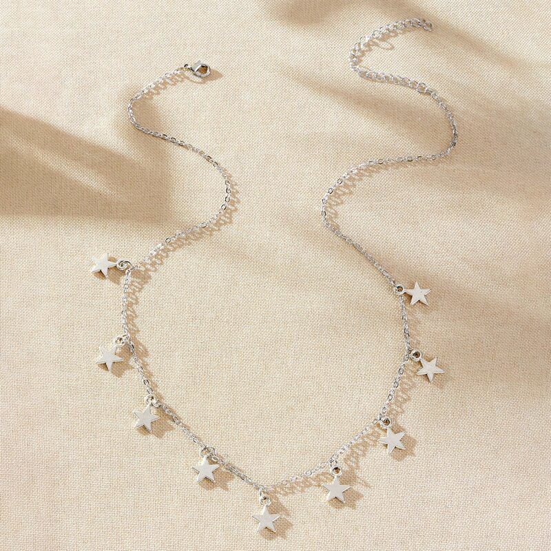 

Star Chain Necklace, Silver