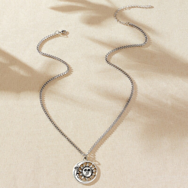 

Moon & Sun Pendant Necklace, Silver