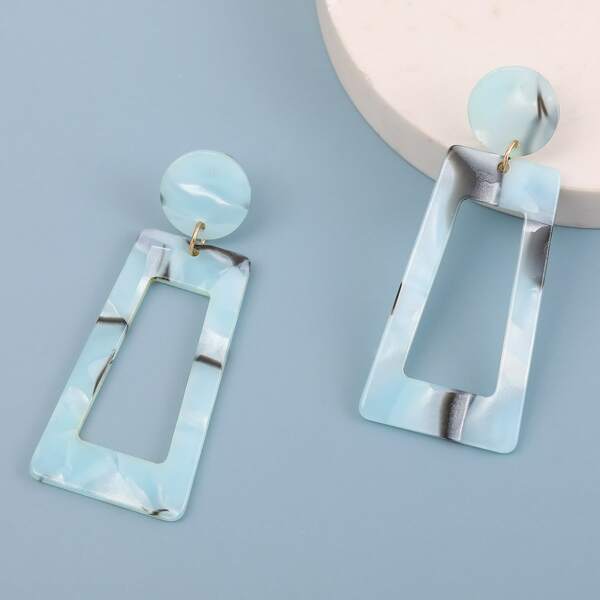 

Geometric Design Drop Earrings, Multicolor