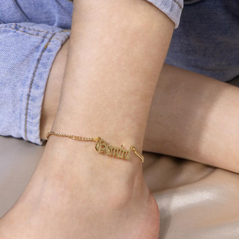 

Constellation Letter Charm Anklet, Gold