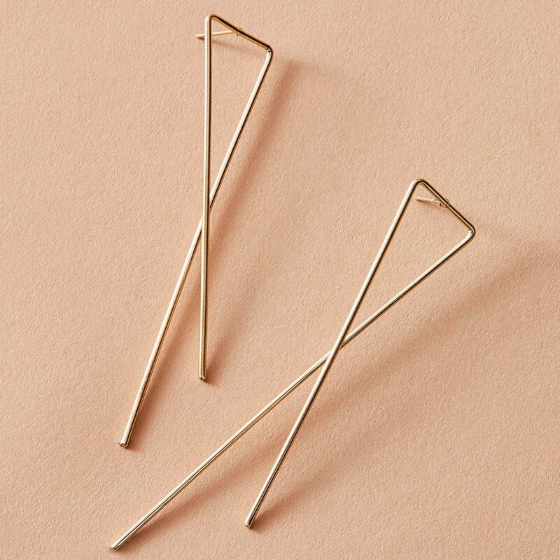 

Geo Drop Earrings, Silver
