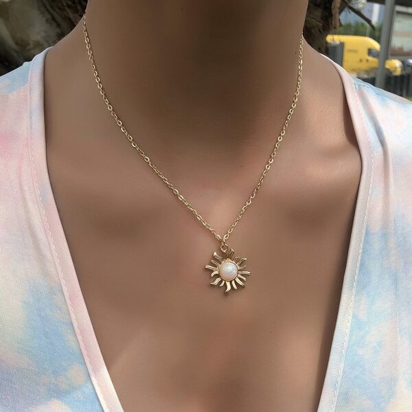 

Sunflower Charm Necklace, Gold