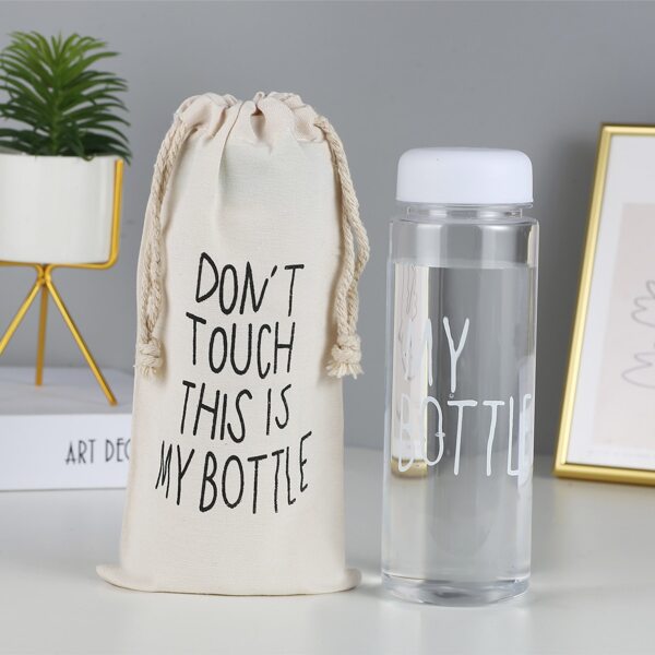 

Letter Graphic Water Bottle With Bag, Clear