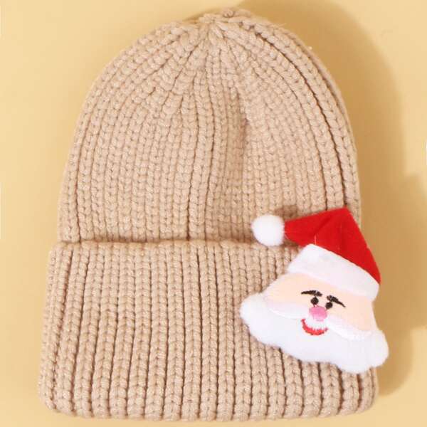 

Christmas Santa Claus Decor Beanie, Apricot