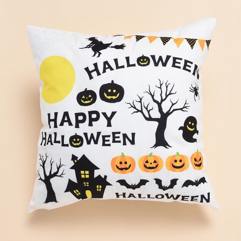

Halloween Pattern Cushion Cover Without Filler, Multicolor