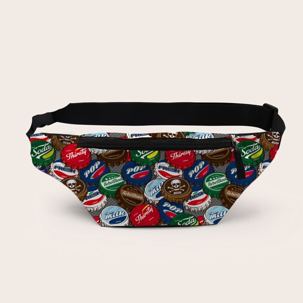

Bottle Cap Graphic Fanny Pack, Multicolor