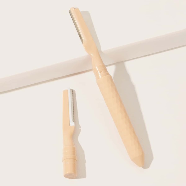 

1pc Eyebrow Razor & 1pc Razor Head, Apricot