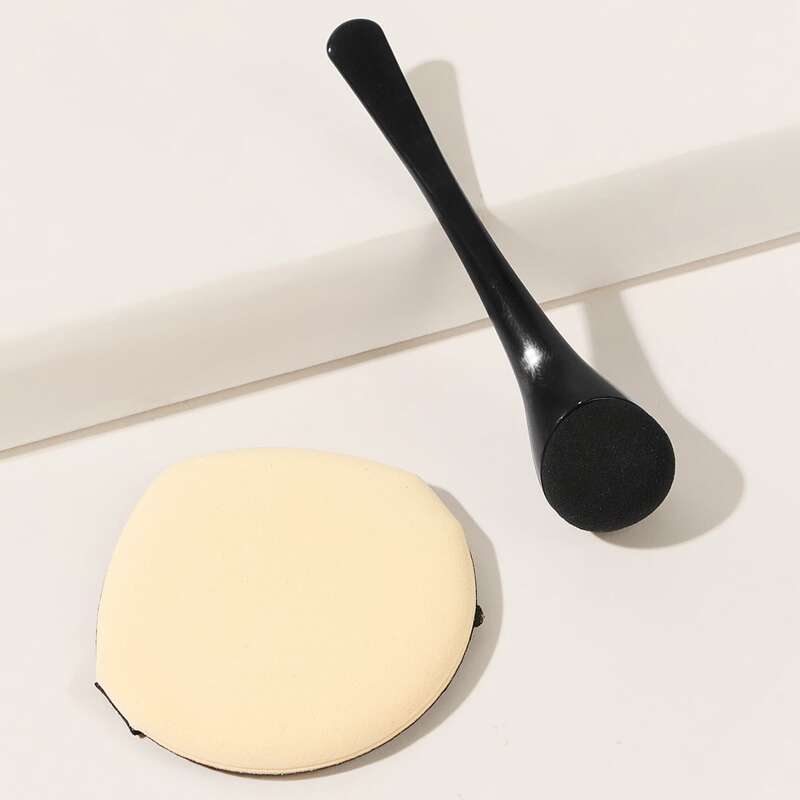 

1pc Powder Puff & 1pc Nose Wing Puff Stick, Black