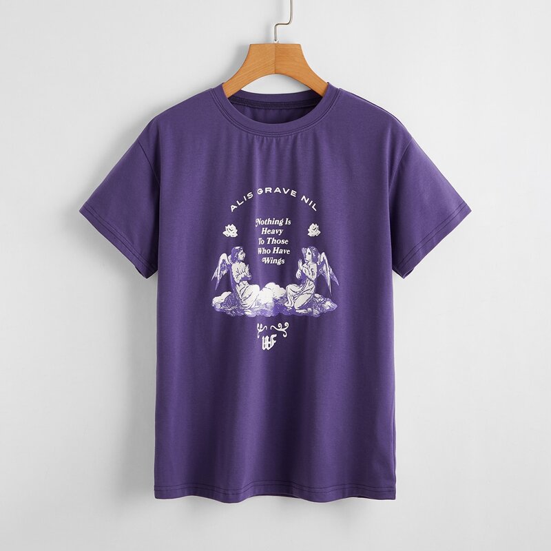 

Angel Graphic Tee, Violet purple