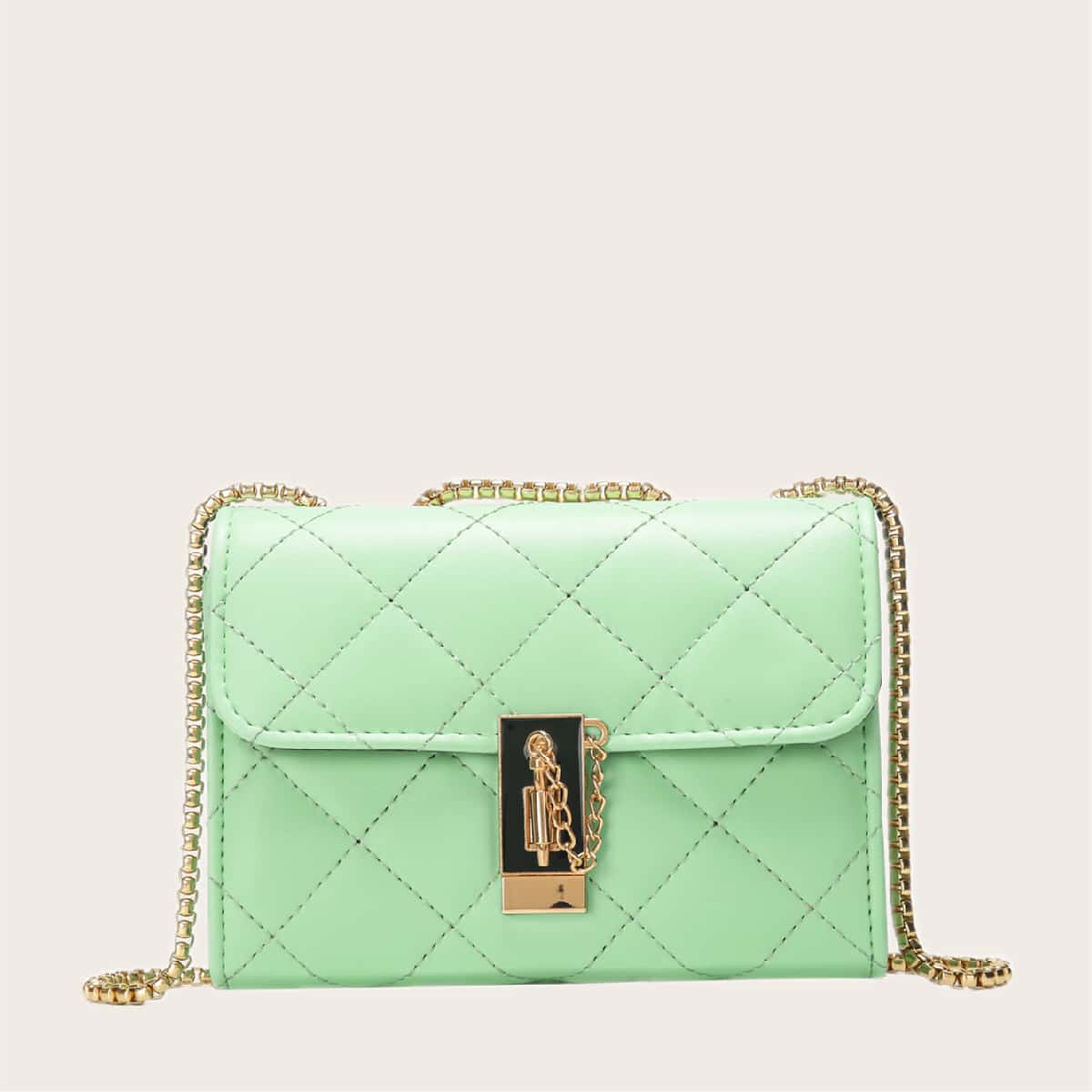 

Quilted Flap Crossbody Bag, Green