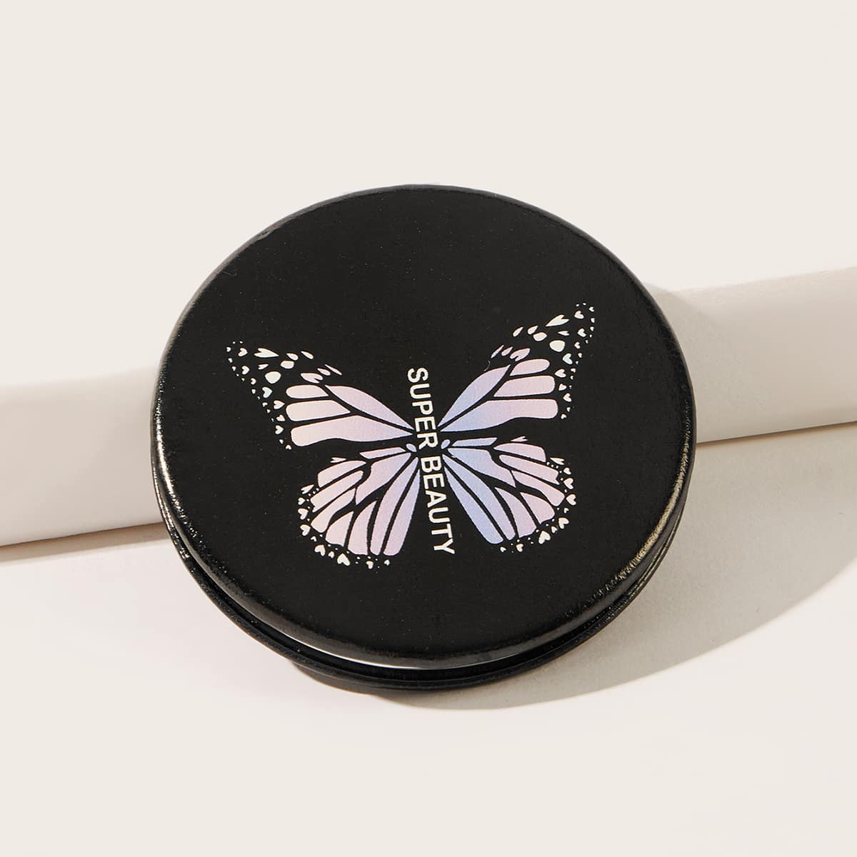 

1pc Butterfly Print Portable Mirror, Multicolor