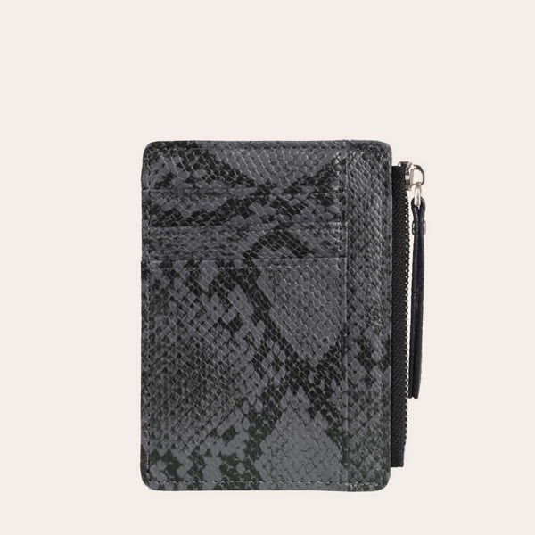 

Snakeskin Purse With Card Holder, Grey