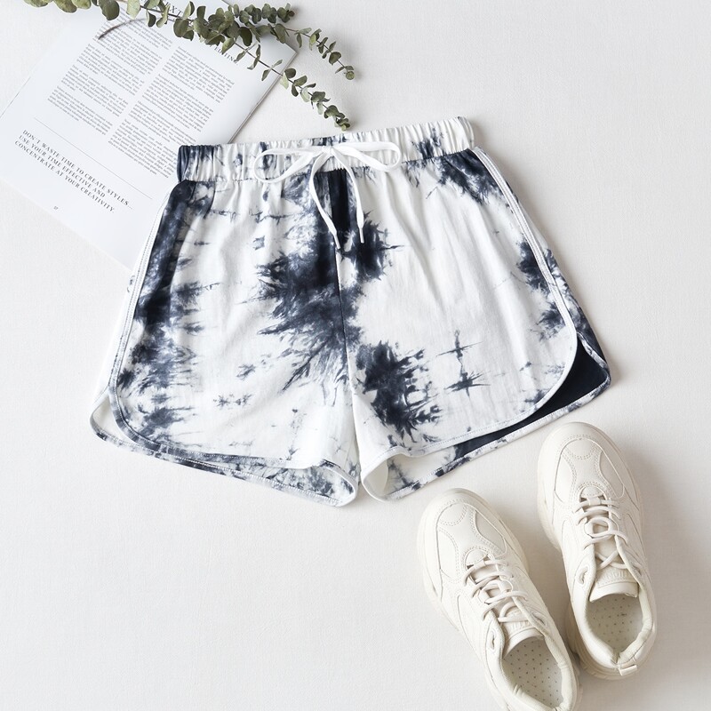 

Tie Dye Shorts, Black and white