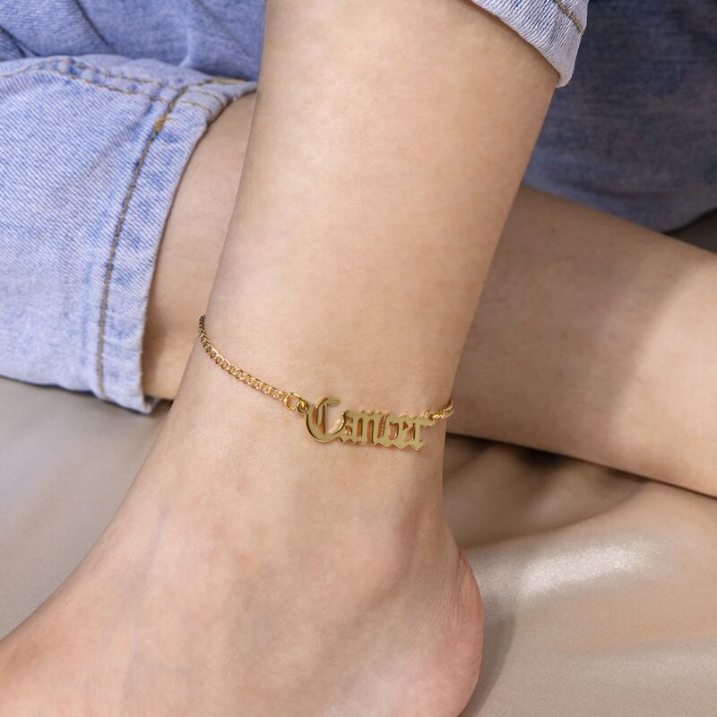 

Constellation Letter Charm Anklet, Gold