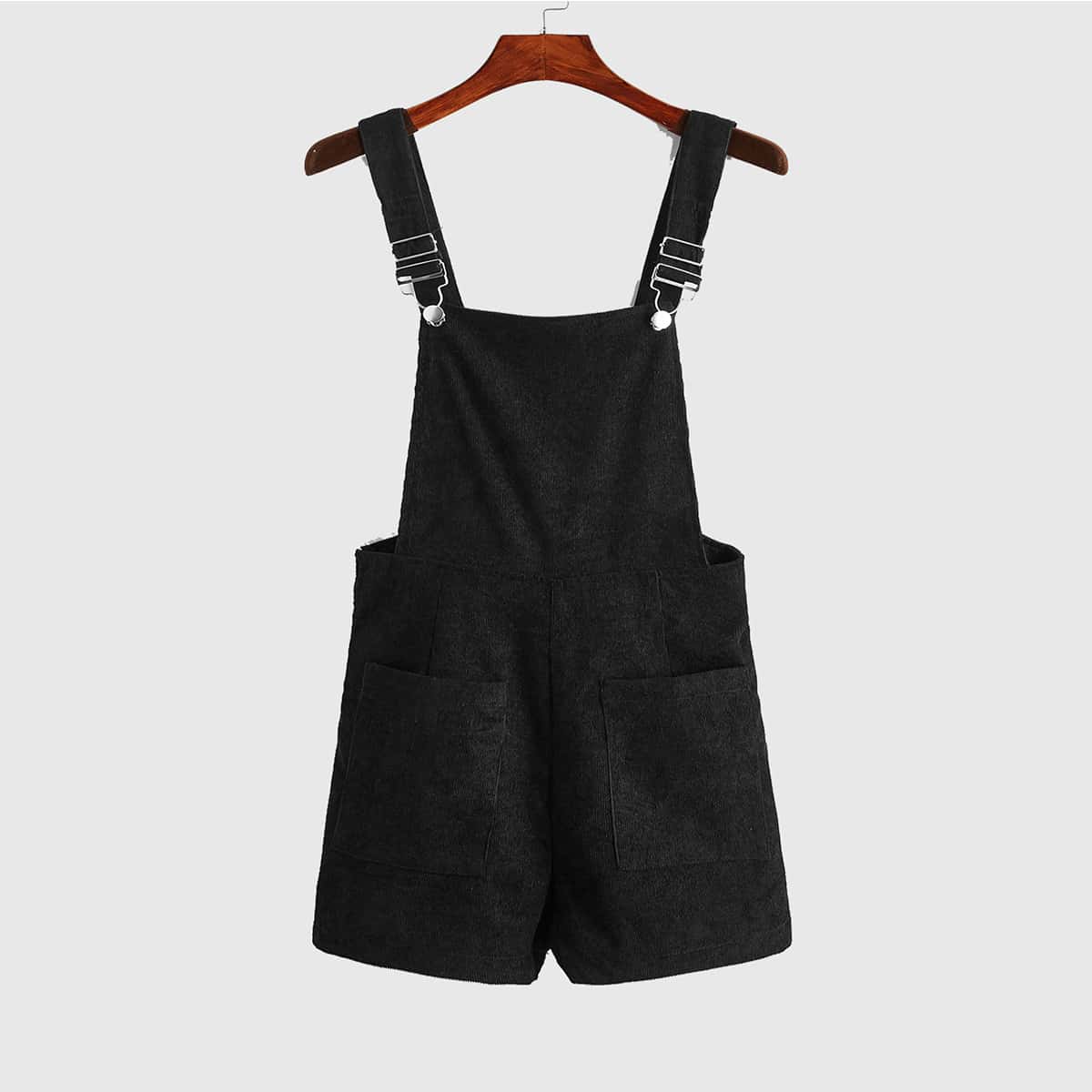 

Solid Pocket Overall, Black