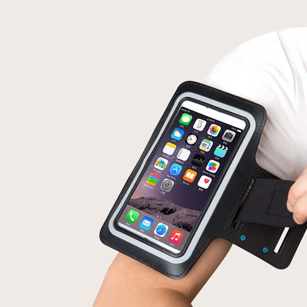 

1pc Minimalist Phone Armband, Black