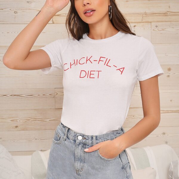 

Short Sleeve Diet Graphic T-Shirt, White
