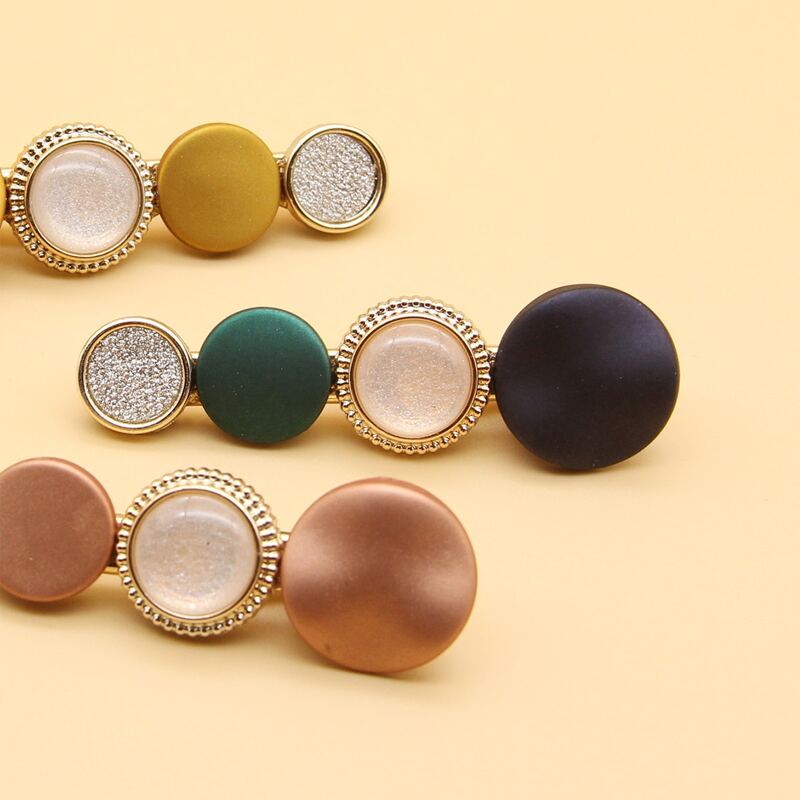 

3pcs Gemstone Decor Hair Clip, Multicolor