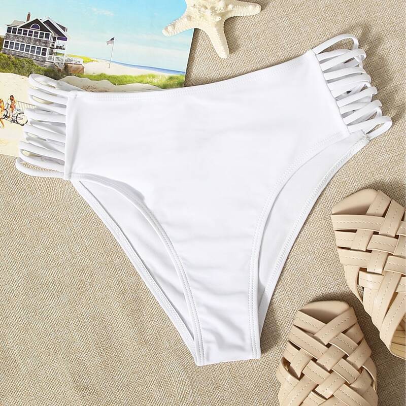 

Crisscross High Waisted Bikini Panty, White