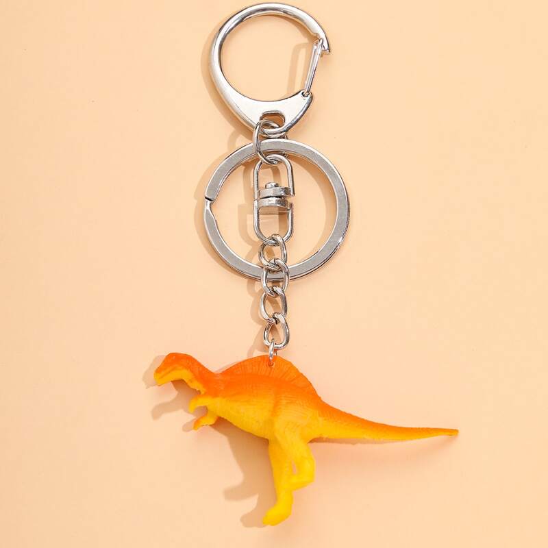 

1pc Dinosaur Keychain, Orange