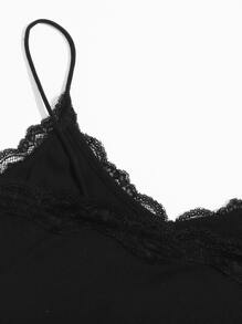 SHEIN MOD Ren Trim Crop Cami Top - màu đen - Xem 4