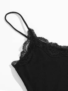 SHEIN MOD Ren Trim Crop Cami Top - màu đen - Xem 5