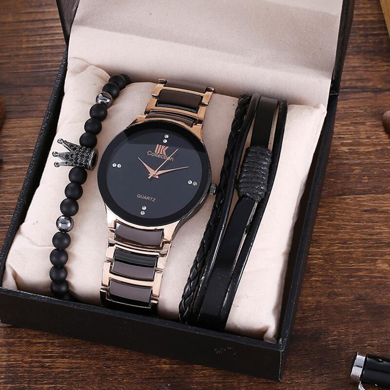 

1pc Guys Rhinestone Watch & 2pcs Bracelet