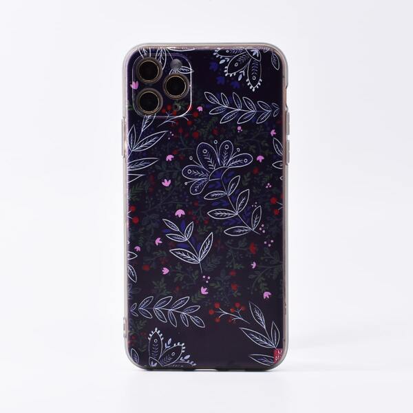 

1шт чехол для iPhone с принтом листа, Многоцветный