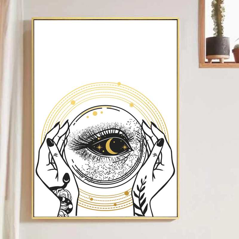 

Hand & Eye Print Wall Painting Without Frame, Multicolor