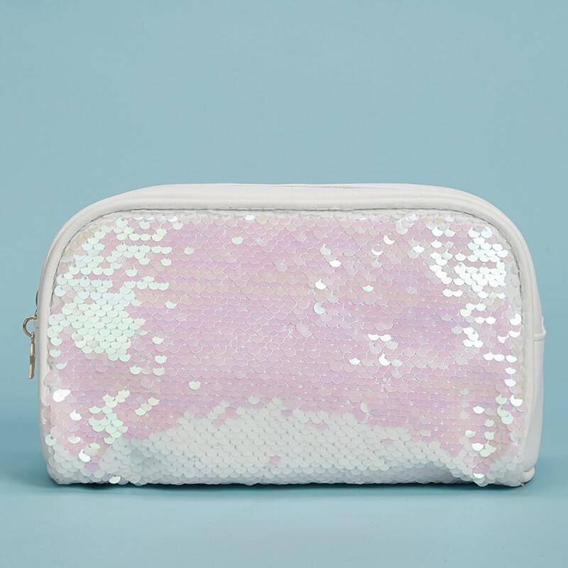 

Sequin Clutch Bag, White