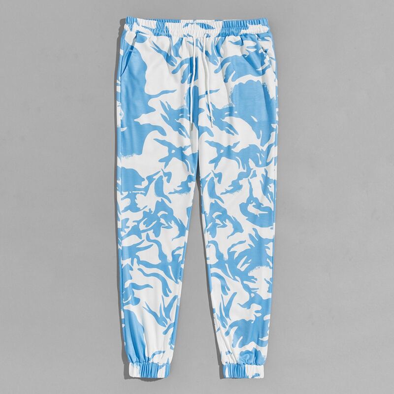 

Guys Allover Print Joggers, Blue and white