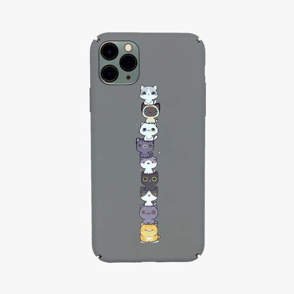 

1pc Cartoon Graphic iPhone Case, Grey