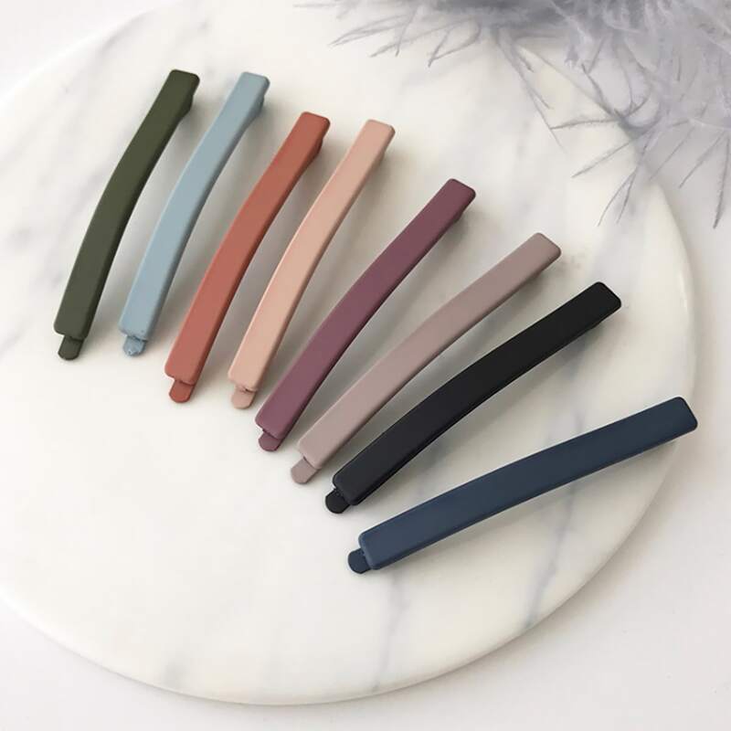 

10pcs Plain Hair Clip, Multicolor