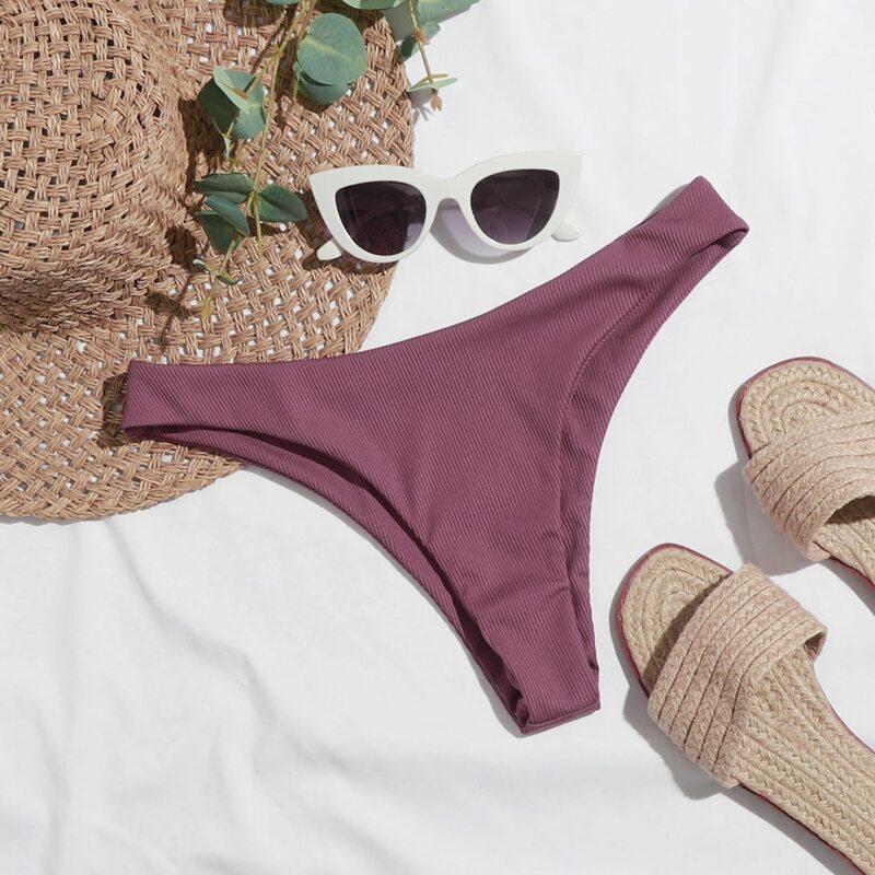 

Ribbed Bikini Bottom, Purple
