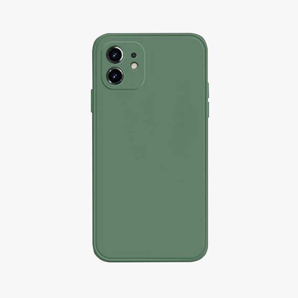 

1pc Silicone iPhone Case, Dark green