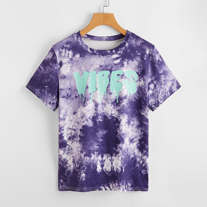 

Letter Graphic Tie Dye Tee, Multicolor