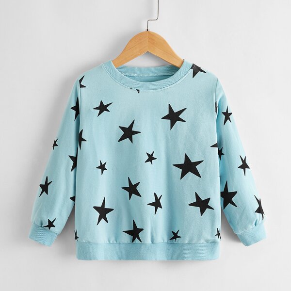 

Toddler Boys Star Print Sweatshirt, Baby blue