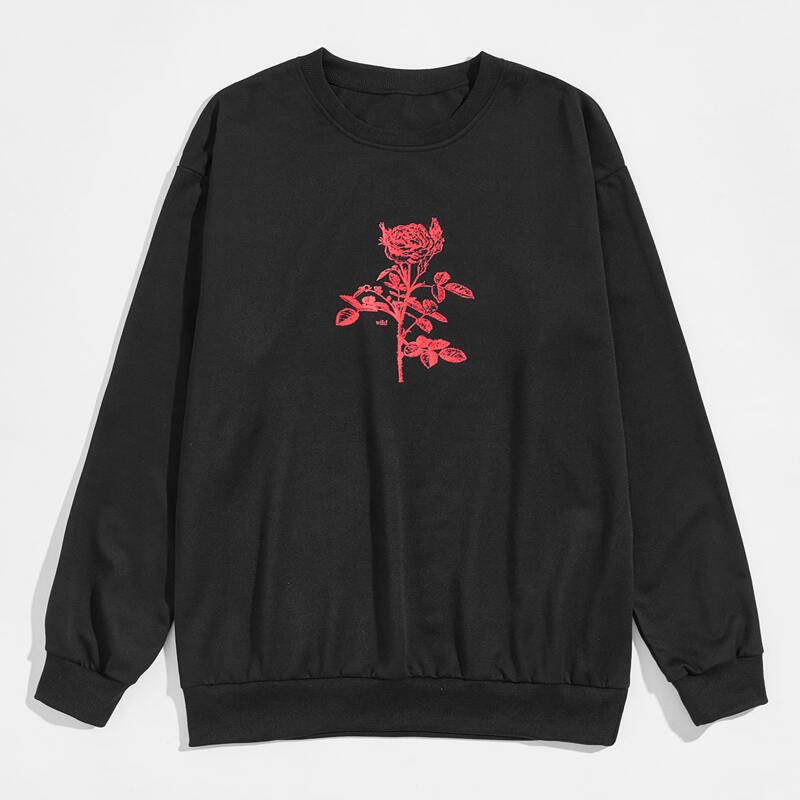 

Guys Rose Graphic Sweatshirt, Black
