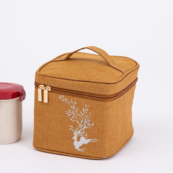 

Elk Print Lunch Box Insulation Bag, Yellow