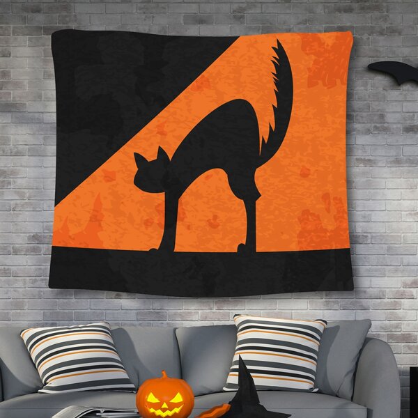 

Halloween Cat Print Tapestry, Multicolor
