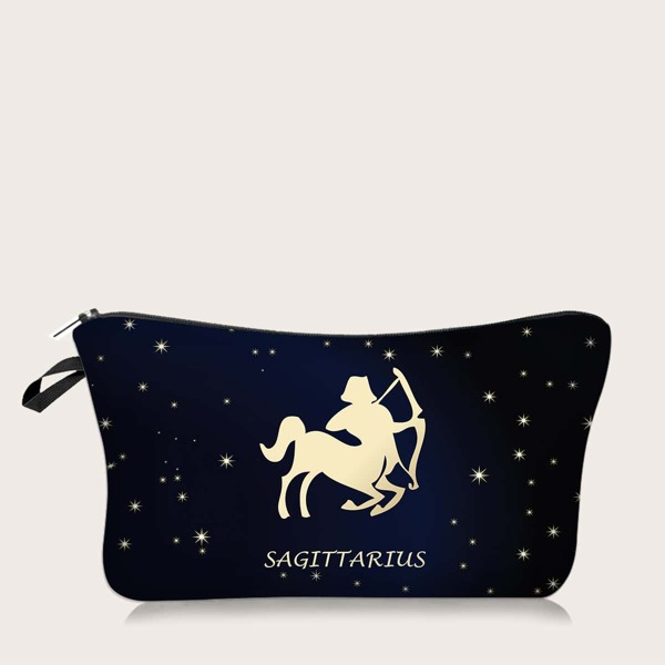 

1pc Constellation Pattern Makeup Bag, Multicolor
